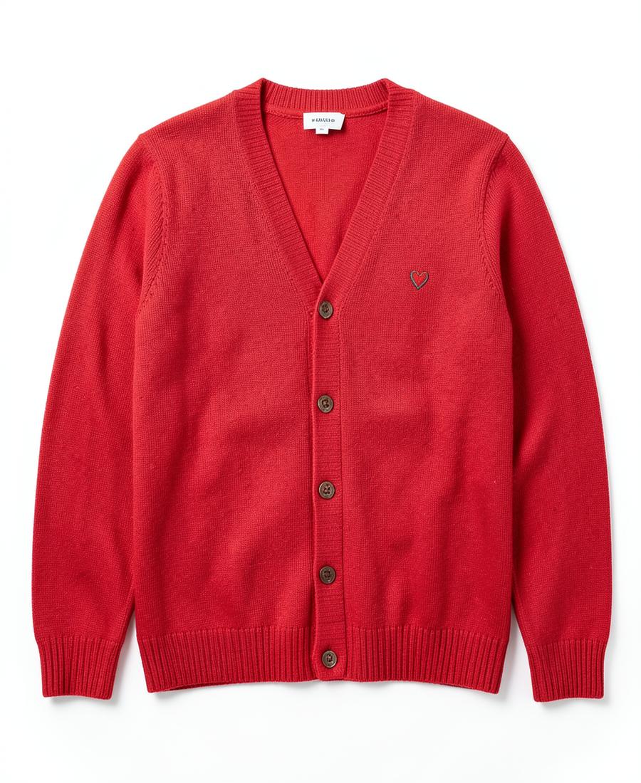 Red Ami Paris heart cardigan